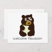 Welkom Pasgeboren Beer Cub Briefkaart (Voorkant / Achterkant)