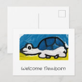 Welkom pasgeboren schildpad briefkaart (Voorkant / Achterkant)