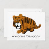 Welkom pasgeboren tijger briefkaart (Voorkant / Achterkant)