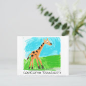 Welkom pasgeborene briefkaart (Staand voorkant)