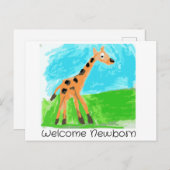 Welkom pasgeborene briefkaart (Voorkant / Achterkant)