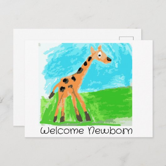 Welkom pasgeborene briefkaart (Voorkant / Achterkant)