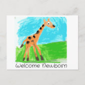 Welkom pasgeborene briefkaart (Voorkant)