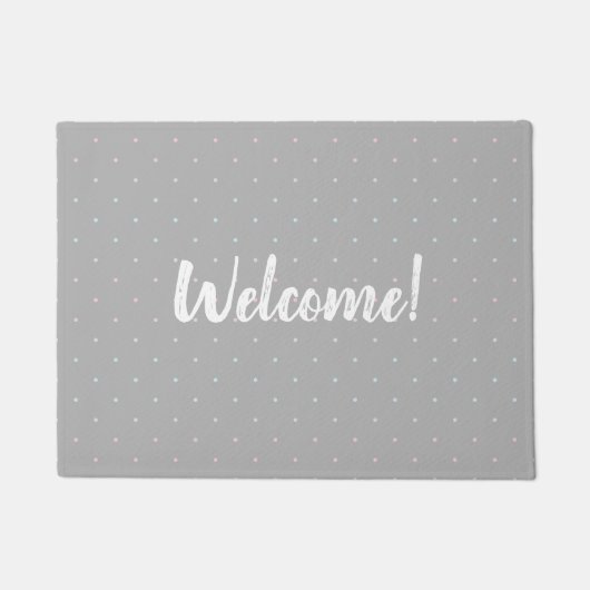 Welkom Pastel Dot Pattern Deur Mat (Voorkant)