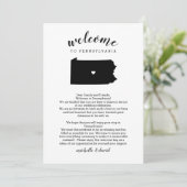 Welkom Pennsylvania Wedding Letter & Itinerary (Staand voorkant)