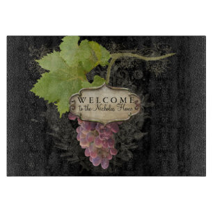 Welkom persoonlijke Pinot Noir Grapes Wine Snijplank