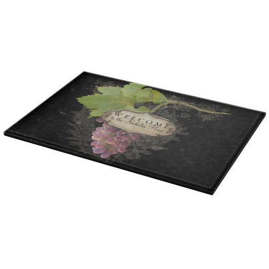 Welkom persoonlijke Pinot Noir Grapes Wine Snijplank (Hoek)