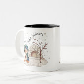 Welkom pinguïn huishouden kerst mok (Voorkant links)