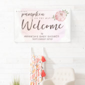 Welkom Pink Little Pumpkin Herfst Baby shower Spandoek (Insitu)