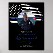 Welkom politie Thin Blue Line Flag Retirement Welk Poster (Voorkant)