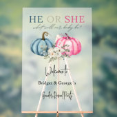 Welkom Pompoen & baby Geslacht onthullen Party Fro Acryl Bord (Neutraal)