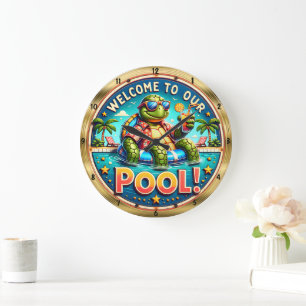 Welkom Pool Turtle Party Grote Klok