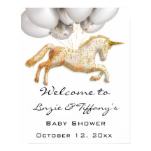 Welkom Poster Baby shower Roos Gold