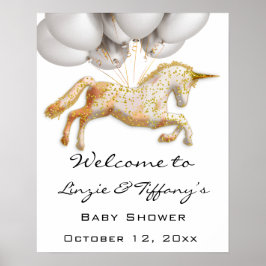 Welkom Poster Baby shower Roos Gold
