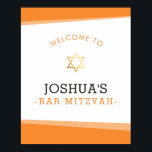 WELKOM POSTER bar mitzvah eenvoudig vet sinaasappe<br><div class="desc">door kat massard >> www.simplysweetPAPERIE.com <<<<< Een eenvoudig, maar stijlvol ontwerp voor de BBT MITZVAH van uw zoon. Perfect WELCOME SIGN bij de ingang van de partij, of als achtergrond achter de gift/voedsellijst. Pop in een lijst of stok op de muur - het is aan u! Als sjabloon kunt u...</div>