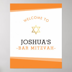WELKOM POSTER bar mitzvah eenvoudig vet sinaasappe