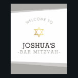 WELKOM POSTER bar mitzvah eenvoudige coole grijs<br><div class="desc">door kat massard >> www.simplysweetPAPERIE.com <<<<< Een eenvoudig, maar stijlvol ontwerp voor de BBT MITZVAH van uw zoon. Perfect WELCOME SIGN bij de ingang van de partij, of als achtergrond achter de gift/voedsellijst. Pop in een lijst of stok op de muur - het is aan u! Als sjabloon kunt u...</div>