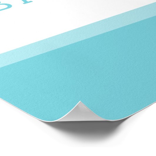 WELKOM POSTER bar mitzvah simpele turkooizen blauw (Hoek)