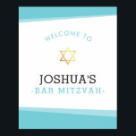 WELKOM POSTER bar mitzvah simpele turkooizen blauw<br><div class="desc">door kat massard >> www.simplysweetPAPERIE.com <<<<< Een eenvoudig, maar stijlvol ontwerp voor de BBT MITZVAH van uw zoon. Perfect WELCOME SIGN bij de ingang van de partij, of als achtergrond achter de gift/voedsellijst. Pop in een lijst of stok op de muur - het is aan u! Als sjabloon kunt u...</div>
