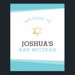 WELKOM POSTER bar mitzvah simpele turkooizen blauw<br><div class="desc">door kat massard >> www.simplysweetPAPERIE.com <<<<< Een eenvoudig, maar stijlvol ontwerp voor de BBT MITZVAH van uw zoon. Perfect WELCOME SIGN bij de ingang van de partij, of als achtergrond achter de gift/voedsellijst. Pop in een lijst of stok op de muur - het is aan u! Als sjabloon kunt u...</div>