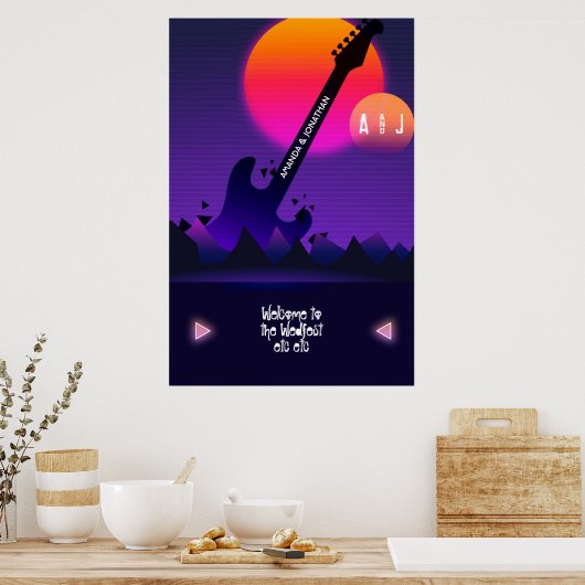 Welkom Poster bij Rock en Roll Wedding (Keuken)