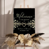 Welkom Poster Black Gold Wedding