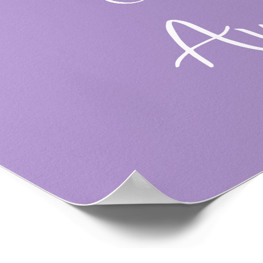 Welkom Poster Bloemenkruis doop Lila (Hoek)