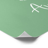 Welkom Poster Bloemenkruis doop Sage Green (Hoek)