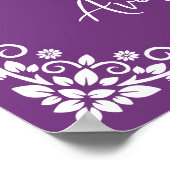 Welkom Poster Bloemenkruis doopsel Sweet Plum (Hoek)