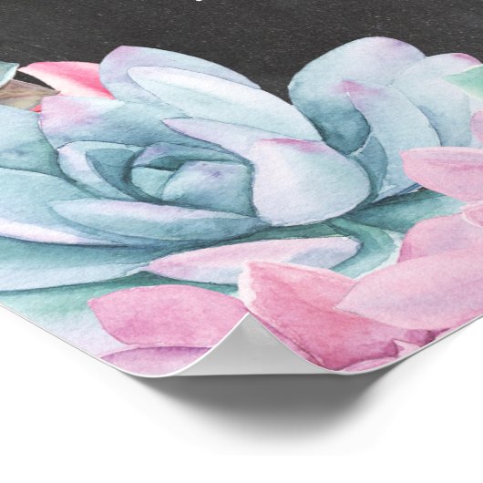 Welkom Poster Bord Huwelijk Succulenten Poster (Hoek)