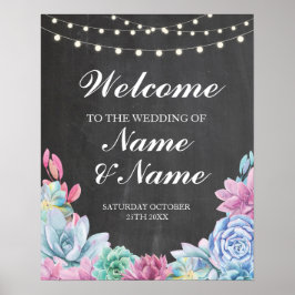 Welkom Poster Bord Huwelijk Succulenten Poster