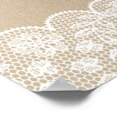 Welkom Poster Bord Trouw Lace Jute Poster (Hoek)