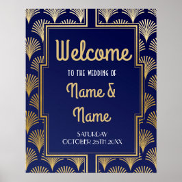 Welkom Poster Gatsby Art Deco Gold Wedding Poster