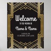 Welkom Poster Gatsby Art Deco Gold Wedding Poster (Voorkant)