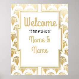 Welkom Poster Gatsby Art Deco Gold Wedding Poster