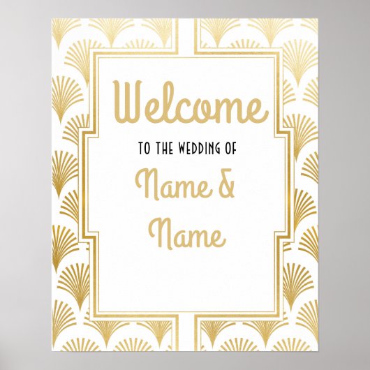 Welkom Poster Gatsby Art Deco Gold Wedding Poster (Voorkant)