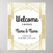 Welkom Poster Gatsby Art Deco Gouden Huwelijks Pos (Voorkant)