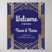 Welkom Poster Gatsby Art Deco Gouden Trouwposter (Voorkant)