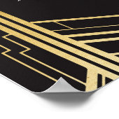 Welkom Poster Gatsby Art Deco Gouden Verjaardagste (Hoek)
