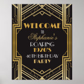 Welkom Poster Gatsby Art Deco Gouden Verjaardagste (Voorkant)