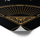 Welkom Poster Gatsby Art Deco Gouden Verjaardagste (Hoek)