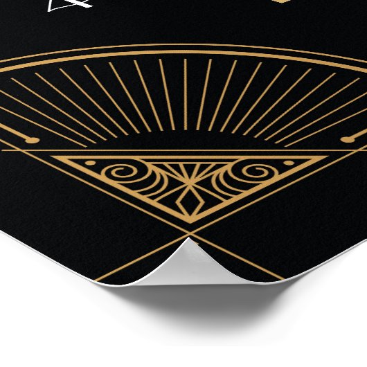 Welkom Poster Gatsby Art Deco Gouden Verjaardagste (Hoek)