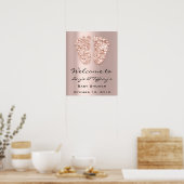 Welkom Poster Roze Voeten Baby Shower Meisje Jonge (Keuken)