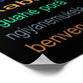 Welkom - Poster voor 80 talen - 3 formaten/zwart (Hoek)