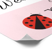 Welkom poster voor eerste verjaardag van ladybug (Hoek)