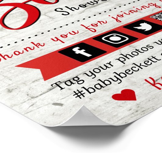 Welkom, prettig kerstfeest Baby shower Poster (Hoek)