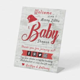 Welkom, prettig kerstfeest Baby shower Reclamebord Met Voetstuk