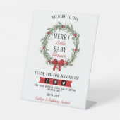 Welkom, prettig kerstfeest Baby shower Reclamebord Met Voetstuk (Voorkant)