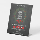 Welkom, prettig kerstfeest Baby shower Reclamebord Met Voetstuk (Voorkant)