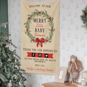 Welkom, prettig kerstfeest Baby shower Spandoek